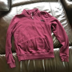 PINK brand pull-over half-zip sweater. Maroon. XS